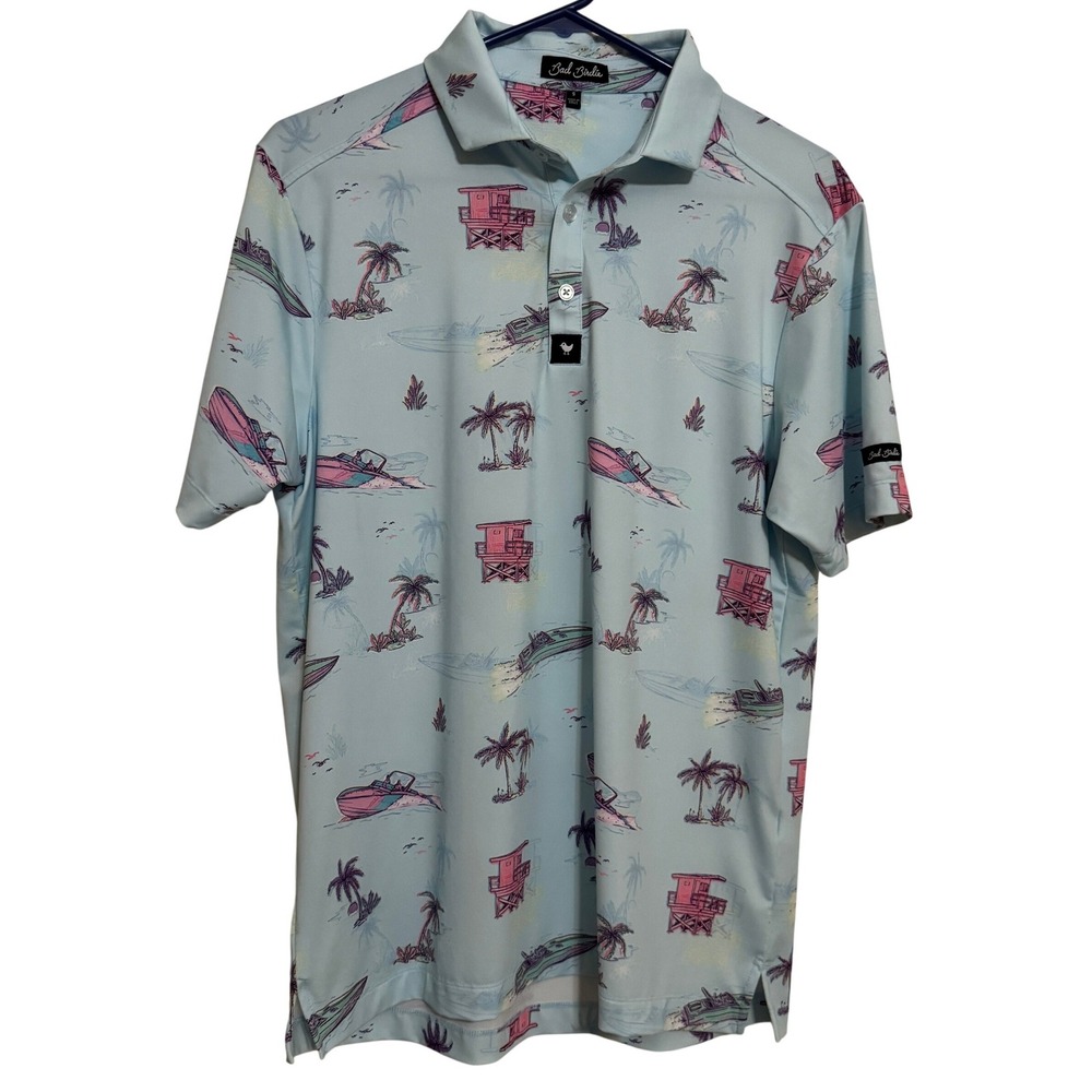 Bad Birdie Golf Polo Shirt Mens Small Performance Beach Athleisure Vacation EUC
